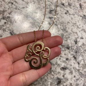 Monogram “G” initial gold necklace